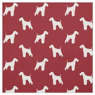 Airedale Terrier Silhouettes Pattern Fabric