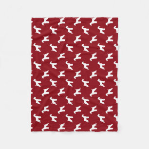 Airedale Terrier Silhouettes Pattern Fleece Blanket