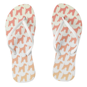 Airedale Terrier Silhouettes Pattern Flip Flops