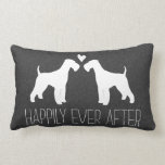 Airedale Terrier Silhouettes with Heart and Text Lumbar Pillow<br><div class="desc"></div>