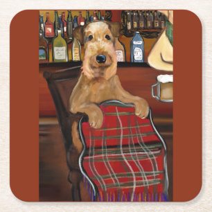 Airedale Terrier Square Paper Coaster