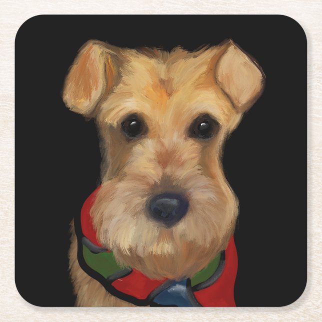 Airedale Terrier  Square Paper Coaster (Front)
