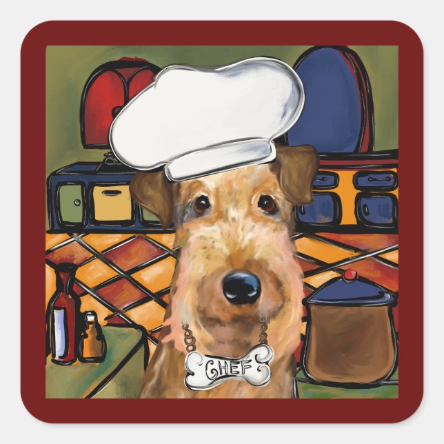 Airedale  Terrier  Square Sticker (Front)
