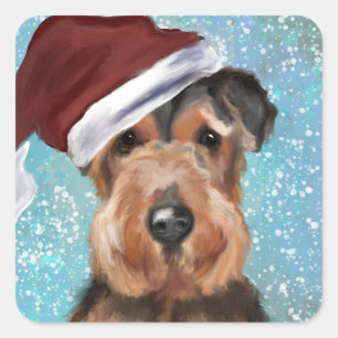 AIREDALE TERRIER SQUARE STICKER