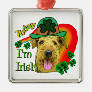 Airedale Terrier St. Patrick's Day Metal Ornament