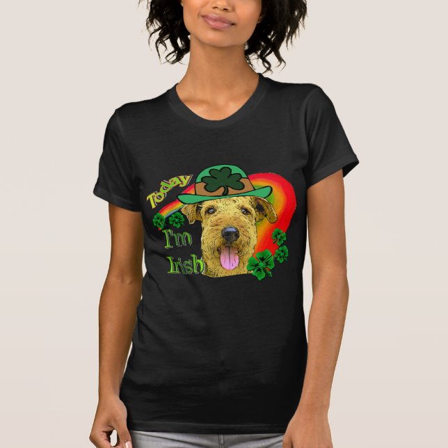 Airedale Terrier St Patricks T-Shirt (Front)