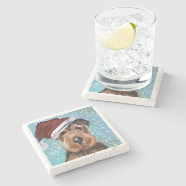 AIREDALE TERRIER STONE COASTER (Side)