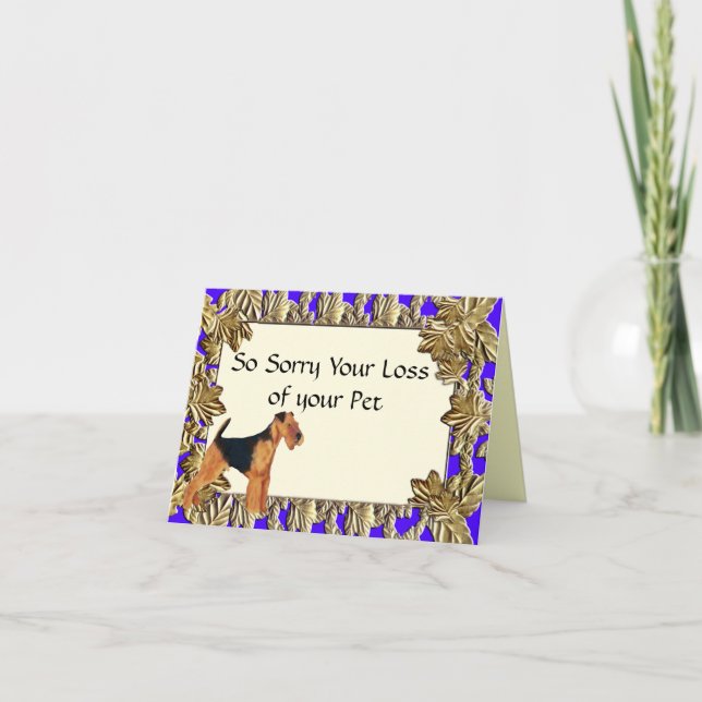 Airedale Terrier ~ Sympathy Greeting Card (Front)