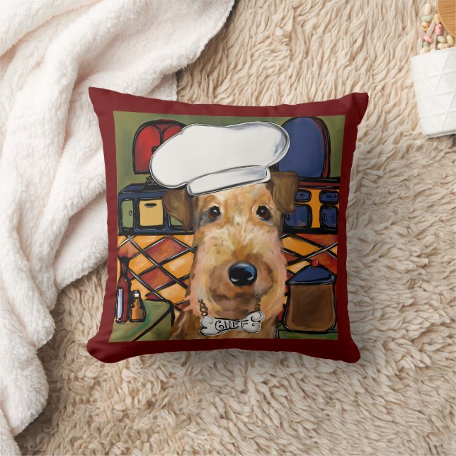 Airedale  Terrier Throw Pillow (Blanket)