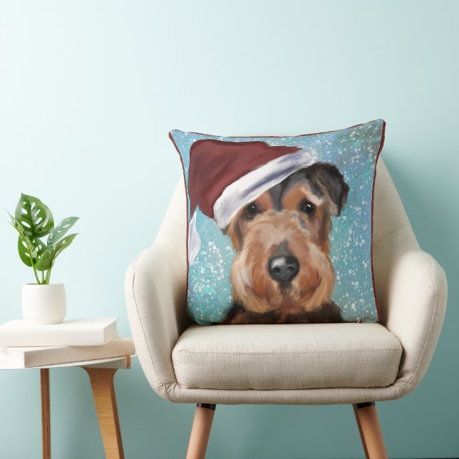 AIREDALE TERRIER THROW PILLOW (Chair)