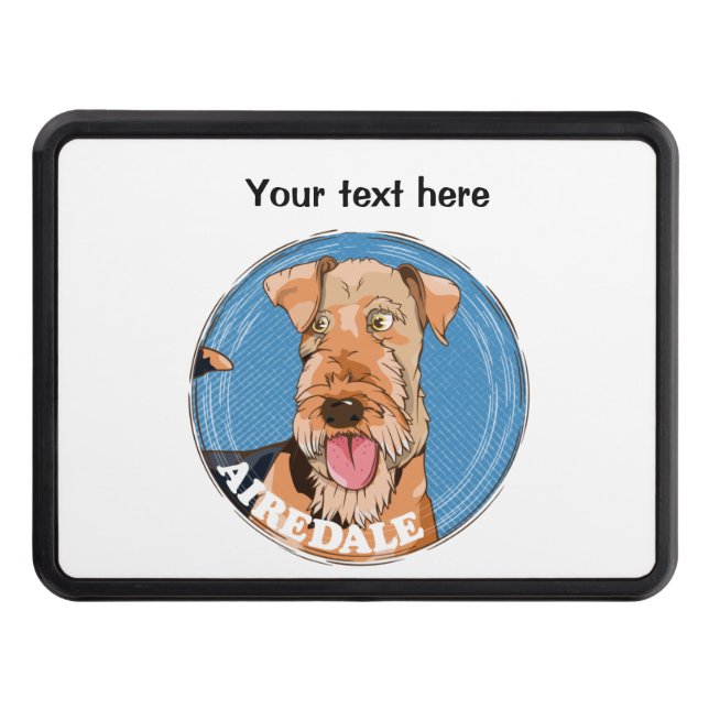 Airedale Terrier Trailer Hitch Cover (Front)