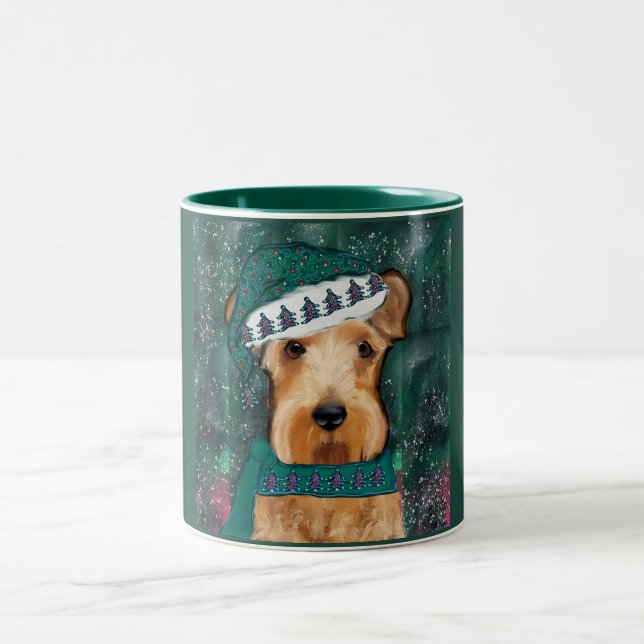 Airedale Terrier  Two-Tone Coffee Mug (Center)