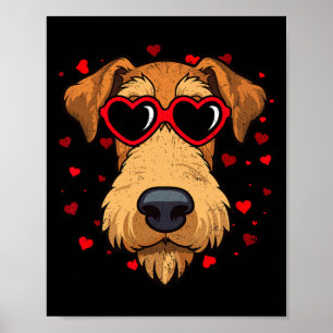 Airedale Terrier Valentine Heart Cute Dog Lovers Poster