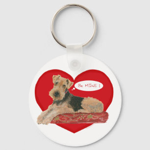 Airedale Terrier Valentine Keychain