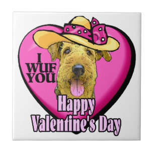 Airedale Terrier Valentines Day Tile
