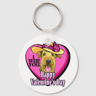 Airedale Terrier Valentines Gifts Keychain