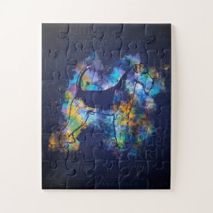Airedale Terrier Word Art watercolor Jigsaw Puzzle