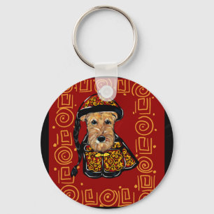 Airedale Terrier Year of the Dog Keychain