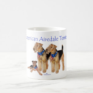 Airedale Terriers American Flag Coffee Mug