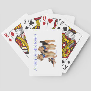 Airedale Terriers American Flag Playing Cards