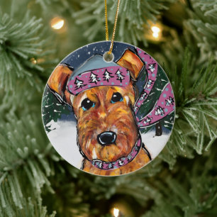 Airedale Terriers Ceramic Ornament