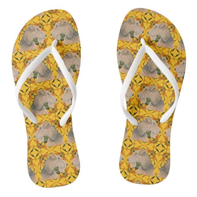 Airedale Terriers Flip Flops (Footbed)