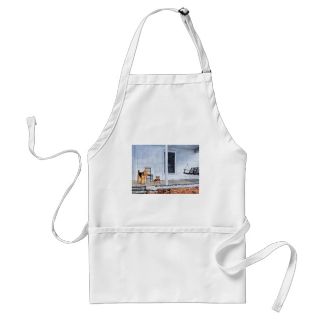 Airedale Terriers on the Veranda Standard Apron (Front)