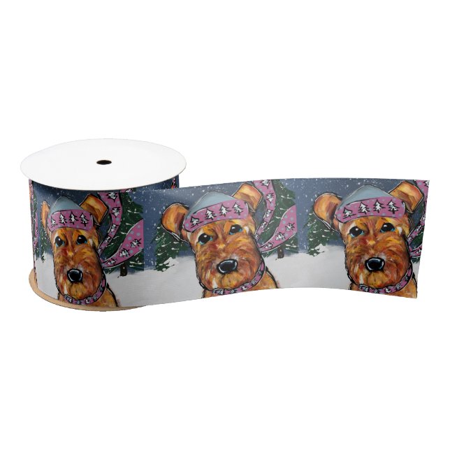 Airedale Terriers Satin Ribbon (Spool)