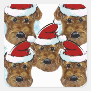 AIREDALE TERRIERS SQUARE STICKER