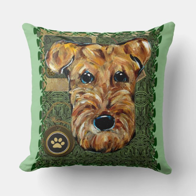 AIREDALE TERRIERS THROW PILLOW (Front)