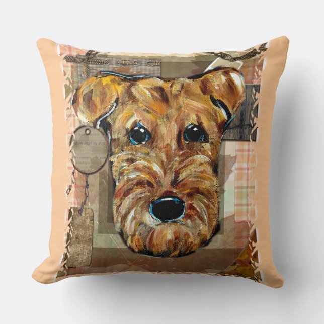 AIREDALE TERRIERS THROW PILLOW (Front)