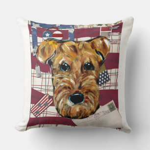 AIREDALE TERRIERS THROW PILLOW