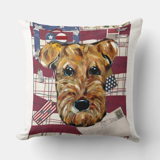 AIREDALE TERRIERS THROW PILLOW (Front)