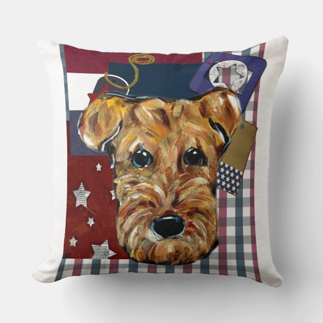 AIREDALE TERRIERS THROW PILLOW (Front)
