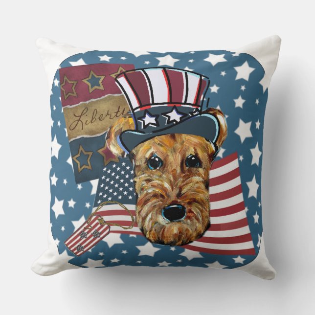 AIREDALE TERRIERS THROW PILLOW (Front)