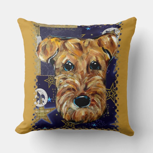 AIREDALE TERRIERS THROW PILLOW (Front)