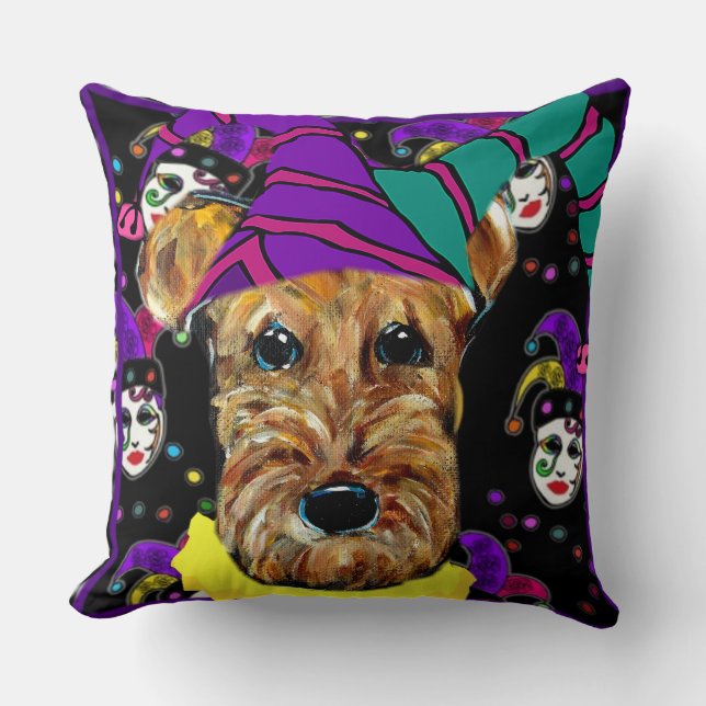 AIREDALE TERRIERS THROW PILLOW (Front)