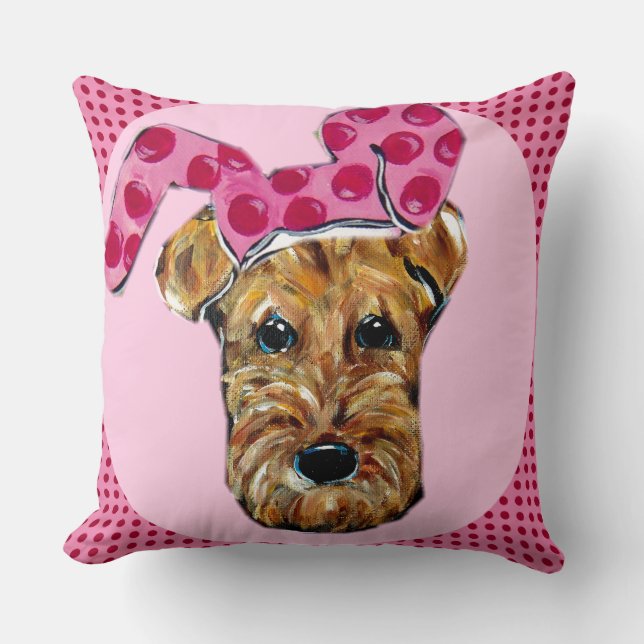AIREDALE TERRIERS THROW PILLOW (Front)