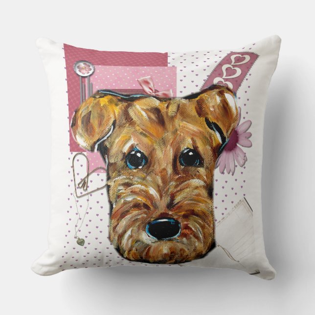 AIREDALE TERRIERS THROW PILLOW (Front)