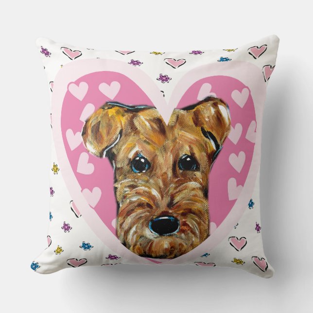 AIREDALE TERRIERS THROW PILLOW (Front)