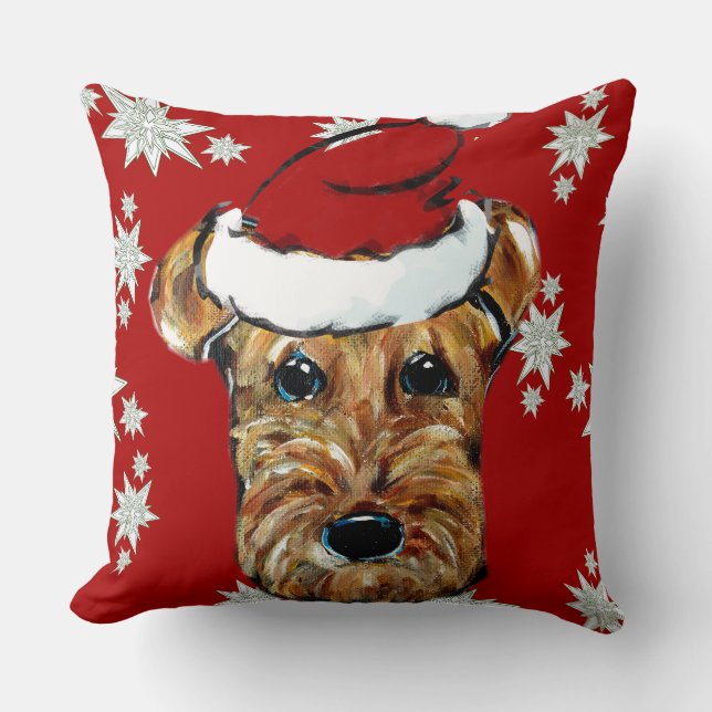 AIREDALE TERRIERS THROW PILLOW (Front)