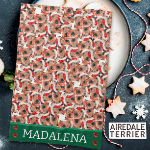 Airedale Terrrier Christmas Dog Kitchen Towel
