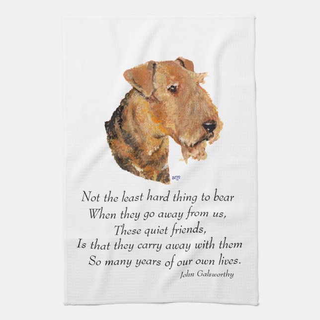 Airedale, Welsh, Lakeland Terrier Keepsake Kitchen Towel (Vertical)