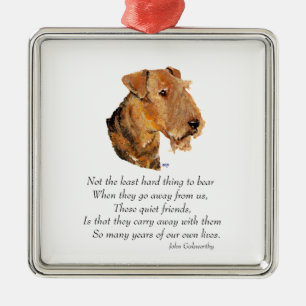 Airedale, Welsh, Lakeland Terrier Keepsake Metal Ornament