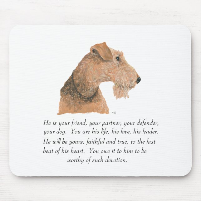 Airedale, Welsh, Lakeland Terrier Keepsake Mouse Pad (Front)