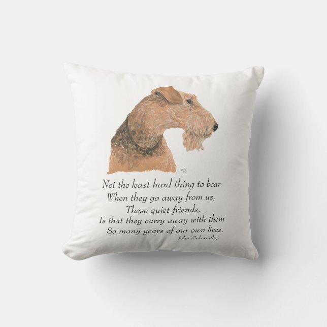 Airedale, Welsh, Lakeland Terrier Keepsake Throw Pillow (Front)