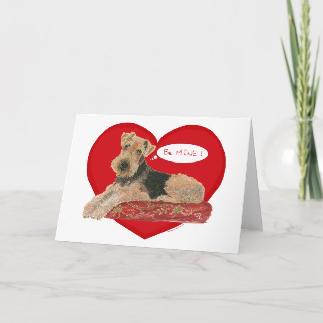 Airedale / Welsh Terrier Valentine Holiday Card (Front)