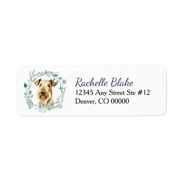 Airedale Wreath Adresse de retour (Devant)