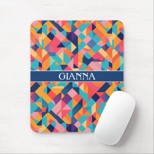 Airedoodle Geometric Colourful Personalized Patter Mouse Pad