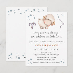 Aires Zodiac Baby Shower Invitation